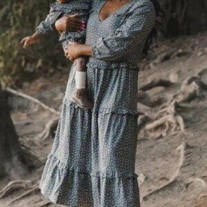 Rylee & Cru Grey Floral Maxi Dress